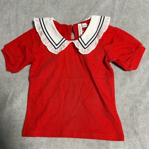 Janie and Jack Other - Janie and Jack Top Girls Size 4 Red Sailor Collar Ruffle Nautical Short